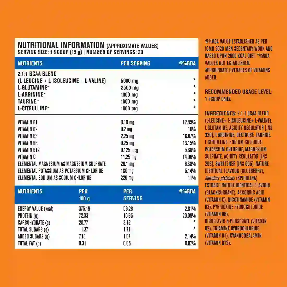 BCAA Advanced - Blueberry - Image 8