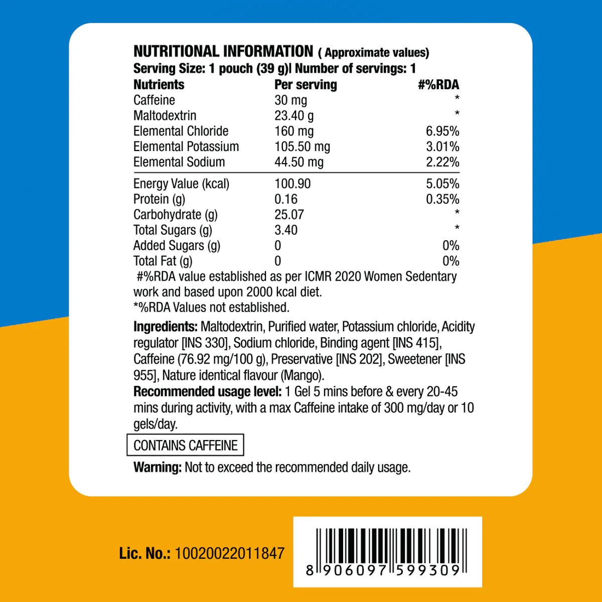 Energy Gel- Caffeinated- Mango Passion - Image 8