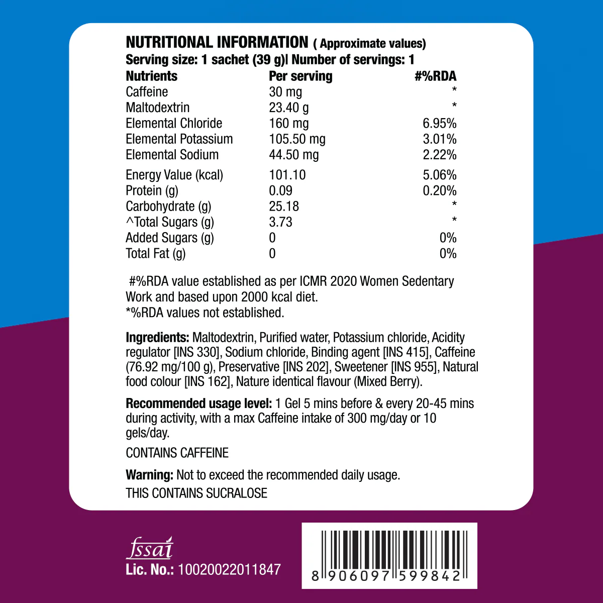 Energy Gel - Caffeinated - Mixed Berry - Image 9