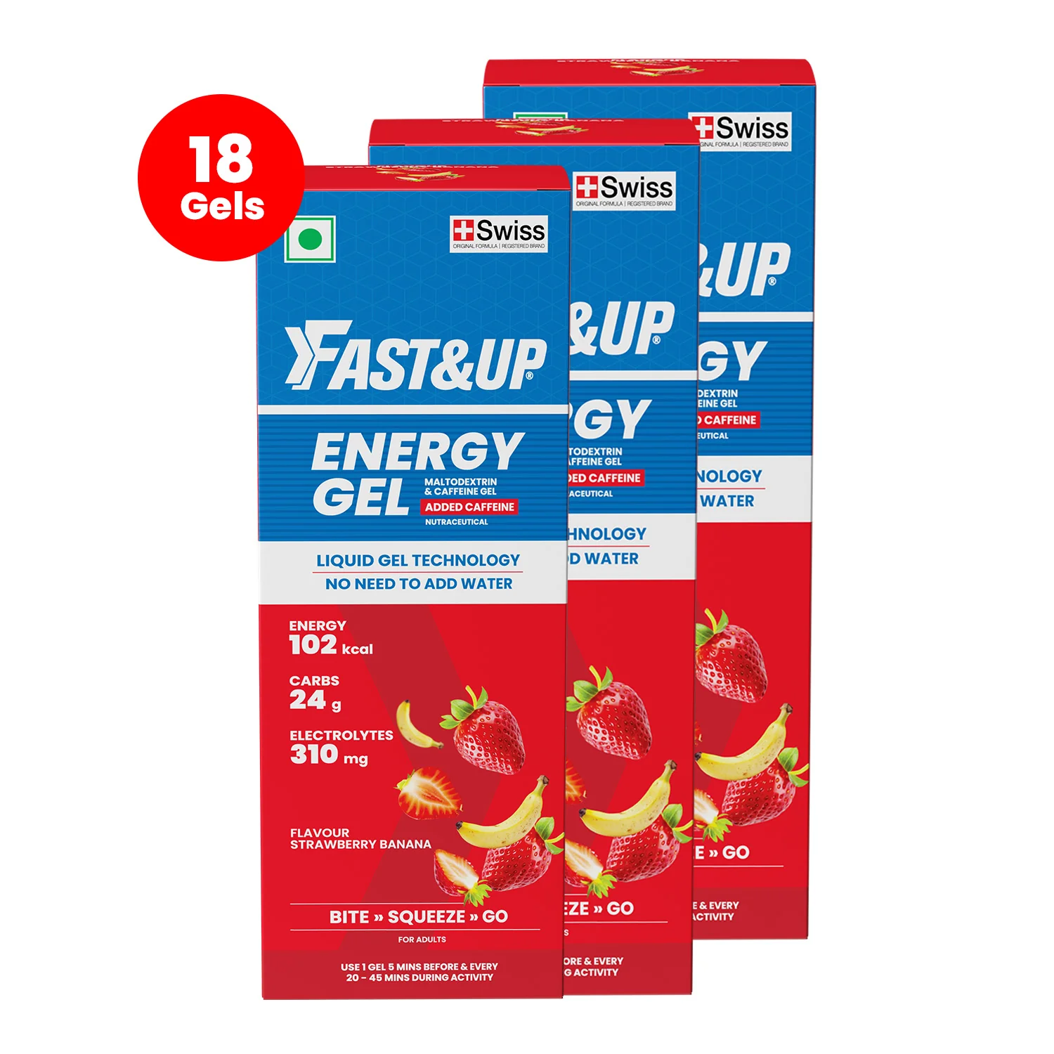 Energy Gel - Caffeinated - Strawberry Banana - Image 10