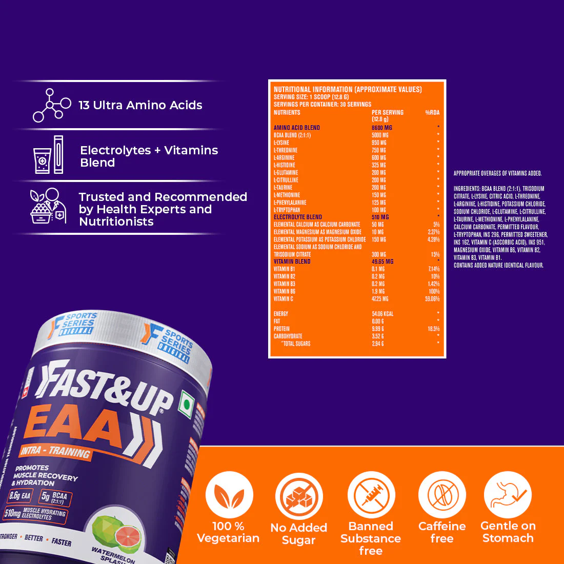 Fast&Up Essential Amino Acids - Watermelon Splash - Image 4