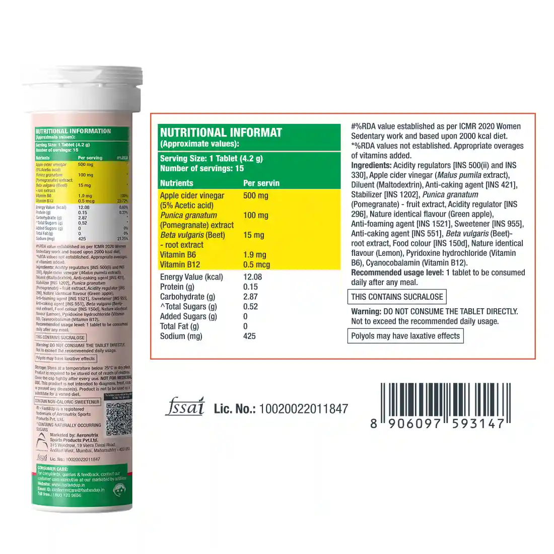 Fast&Up Apple Cider Vinegar - Green Apple - Image 5