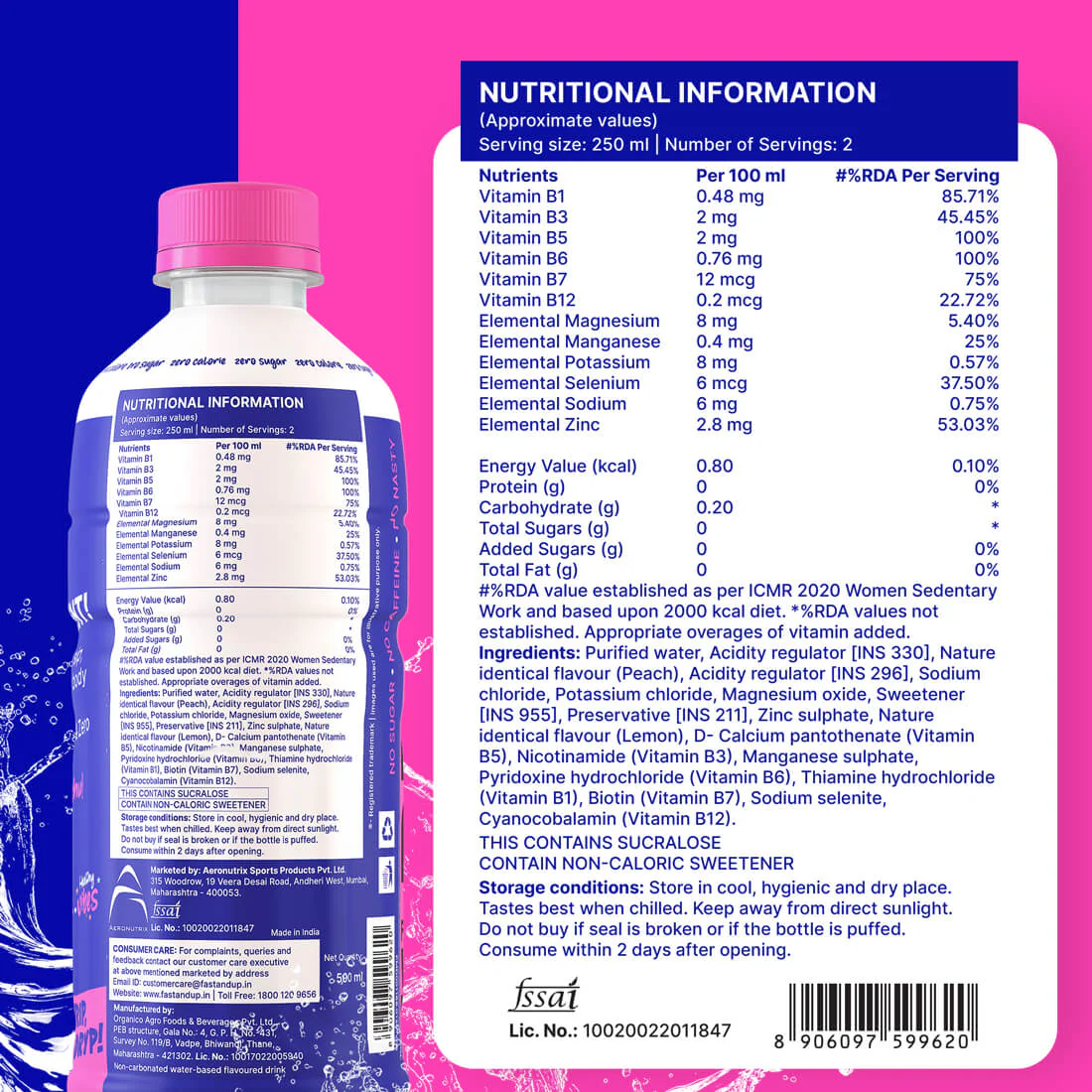 Fast&Up Dryp Vitamin Drink - Peach - Image 5
