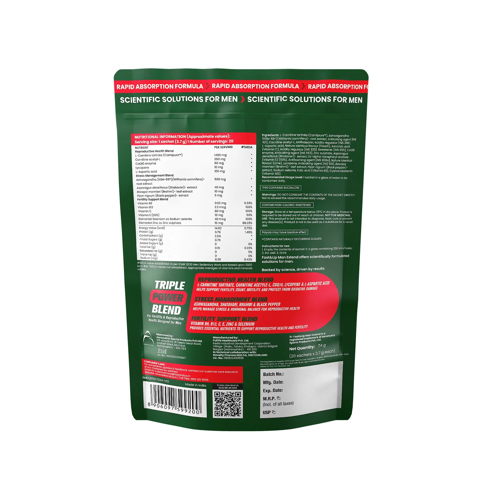 Man Extend Fertility-X : Advanced Male Fertilty and Reproductive Health -  Peach - Image 6