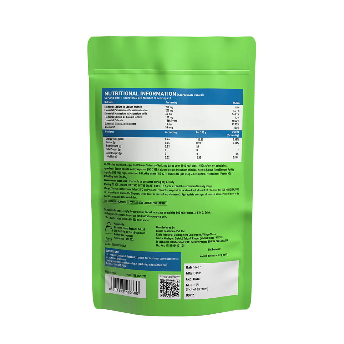Fast&Up Reload Salts +  High Sodium Electrolyte Mix - Lemonade 5's - Image 2