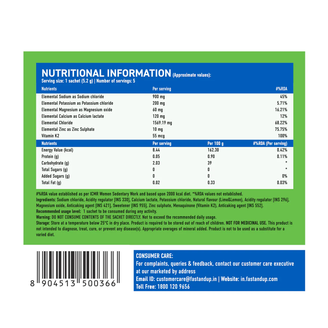 Fast&Up Reload Salts +  High Sodium Electrolyte Mix - Lemonade 5's - Image 3