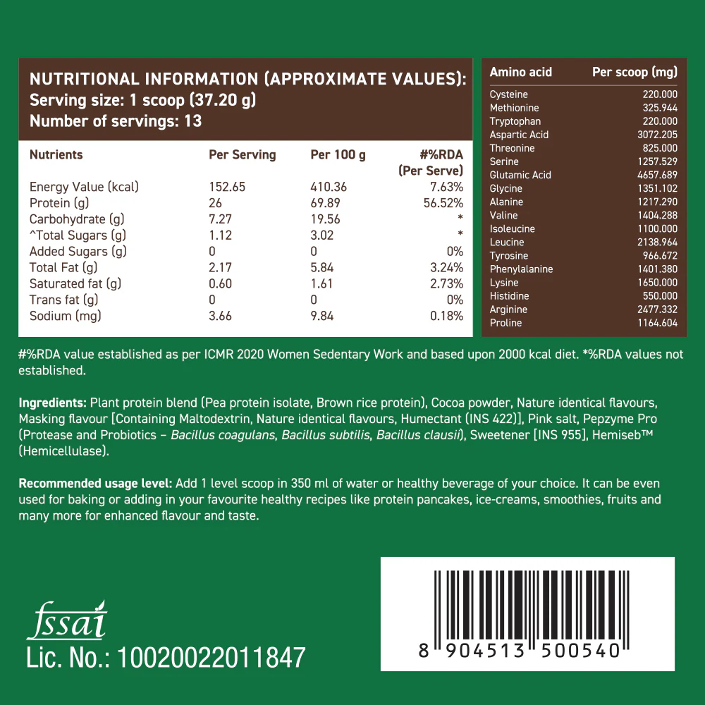 Plant Protein - Cappuccino - 1kg (Pack of 2) - Image 6