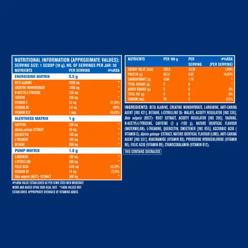 Pre Workout - Watermelon Flavour - 30 Servings - Image 7