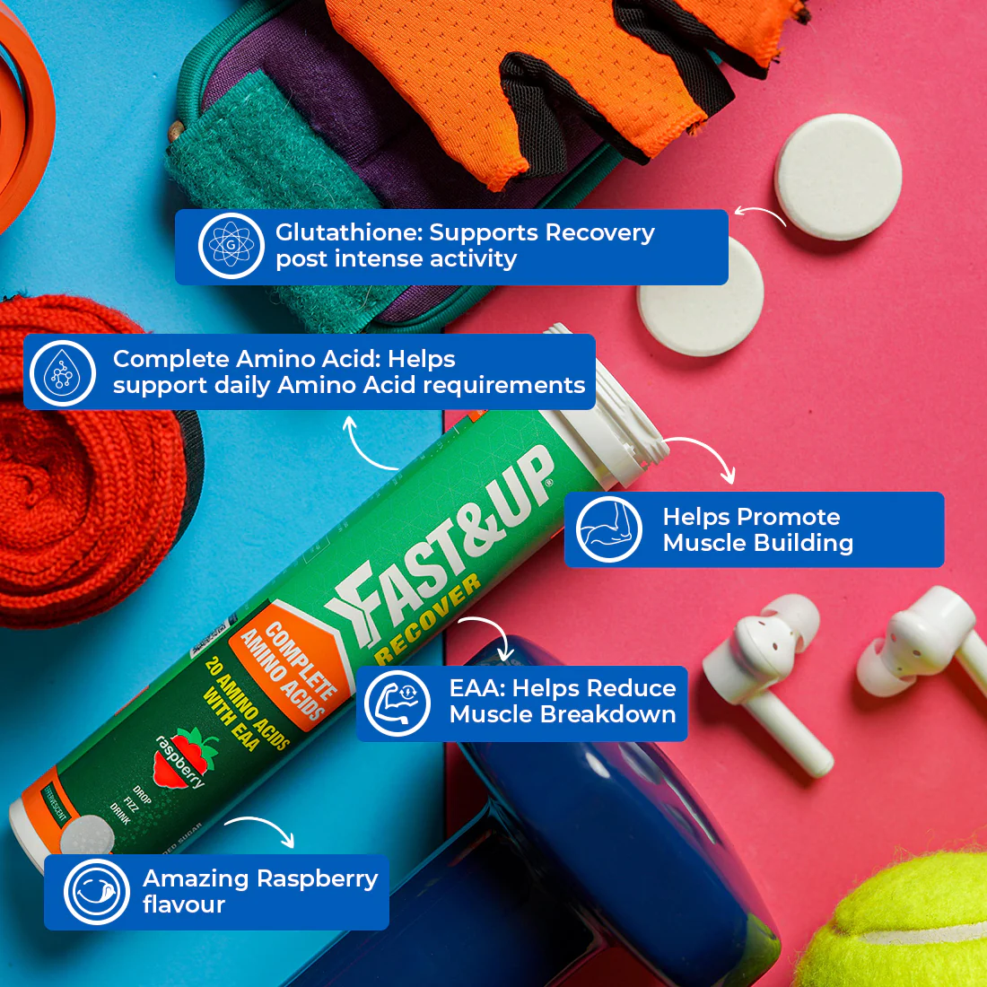 Fast&Up Recover with 20 Amino Acids - Raspberry - Image 5