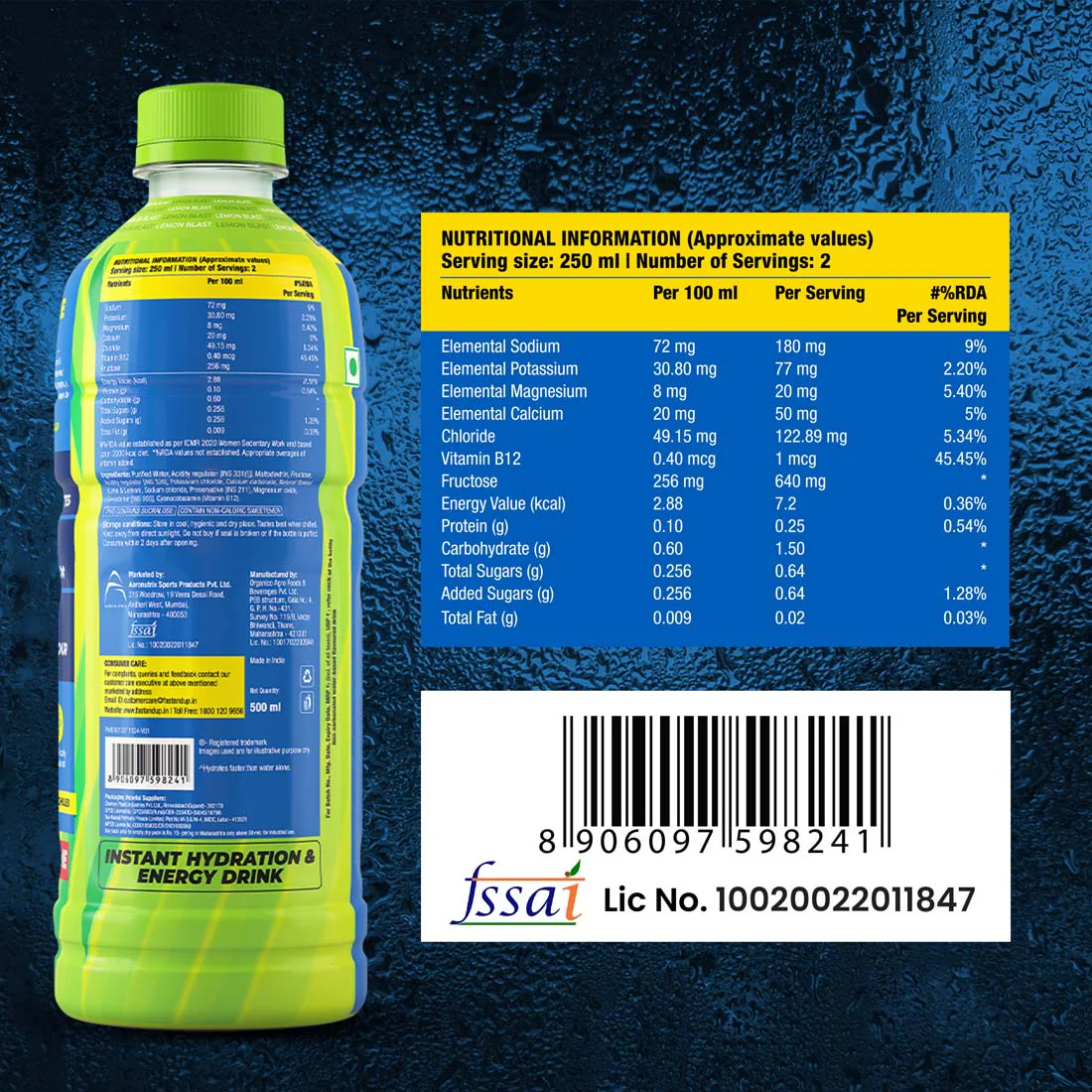 Fast&Up Reload Ready To Drink - 500 ml - Lemon Blast - Image 3