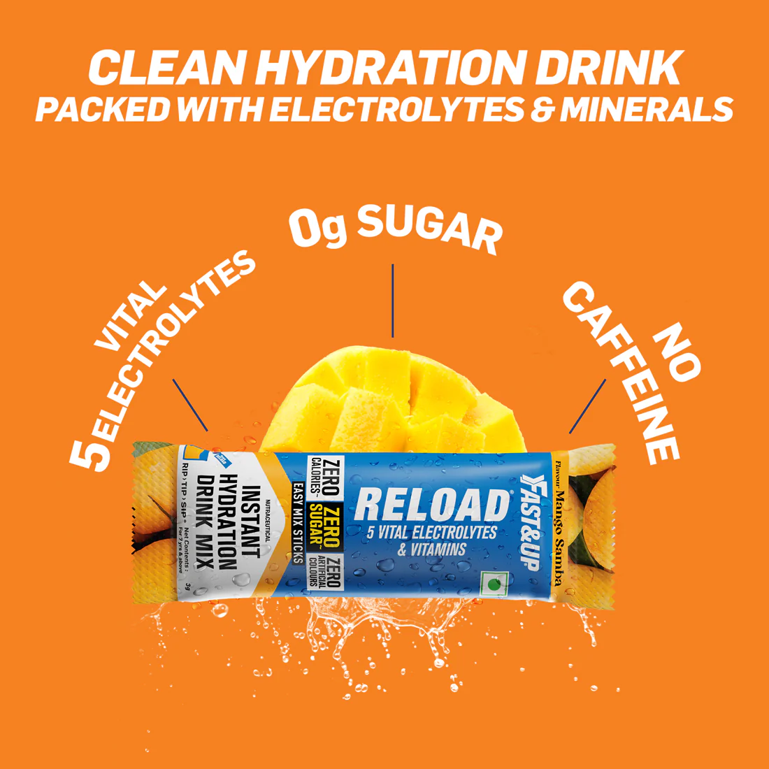 Reload Zero Sugar Instant Hydration Sticks- Mango Samba - Image 4